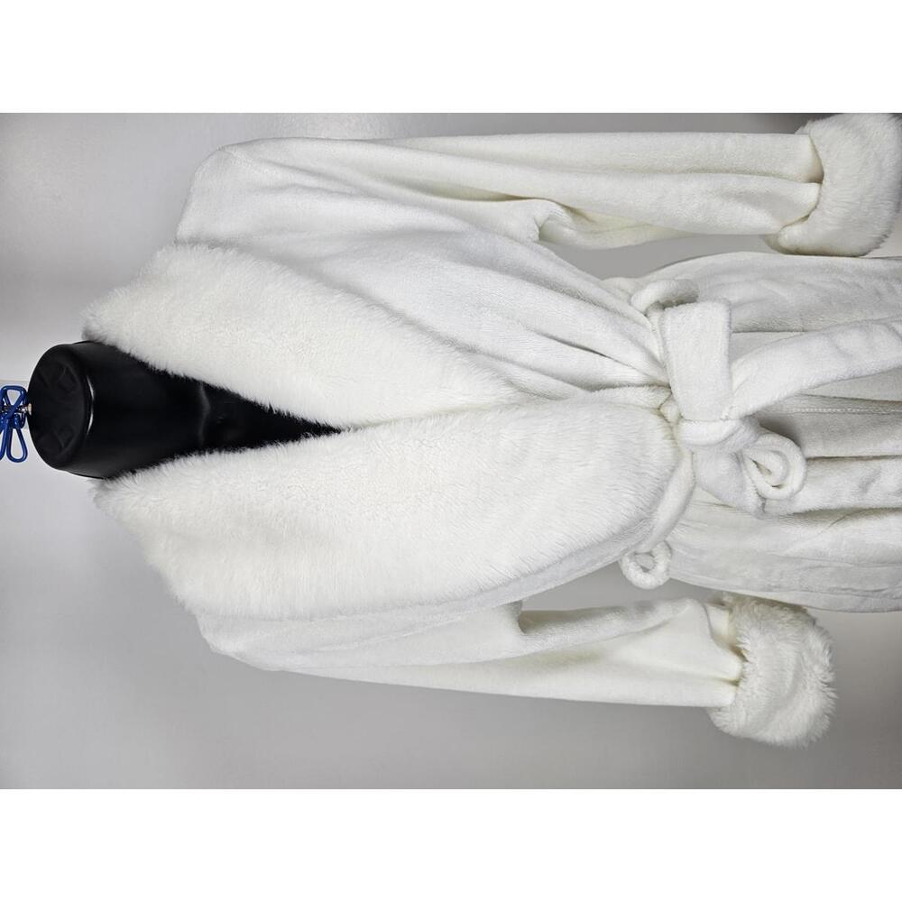 Rachel Zoe  Fur Trimmed Women's Robe EUC SZ S - Picture 5 of 11